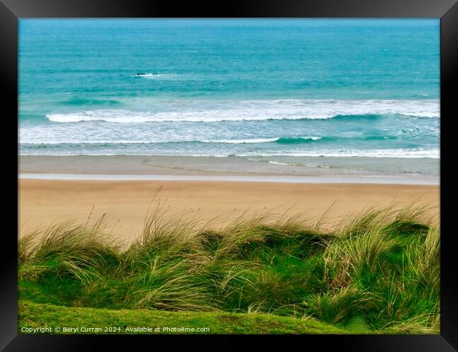  Hayle Beach Cornish Coast  Framed Print by Beryl Curran