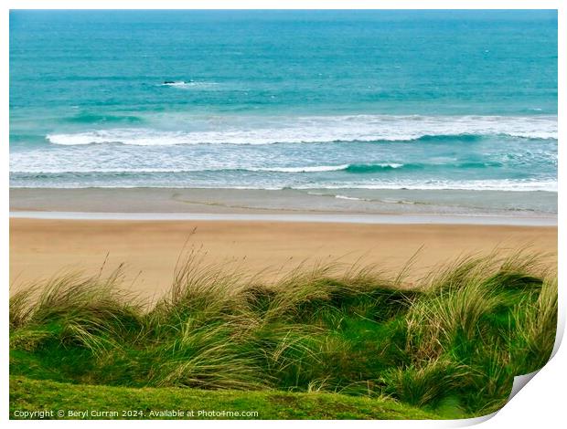  Hayle Beach Cornish Coast  Print by Beryl Curran