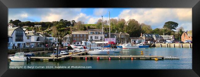 A panoramic view of Padstow Harbour  Framed Print by Beryl Curran