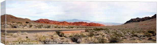 Valley of Fire Entrance Approach Wide Canvas Print by Pete Klinger