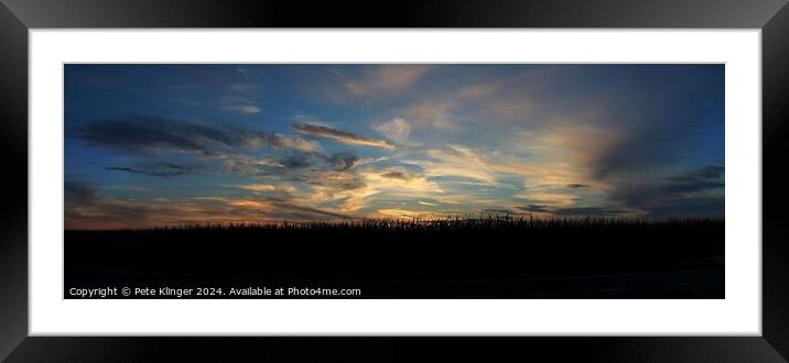 Rural panorama cornfield sunset and clouds Framed Mounted Print by Pete Klinger