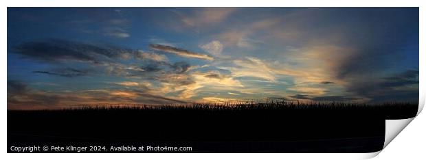 Rural panorama cornfield sunset and clouds Print by Pete Klinger