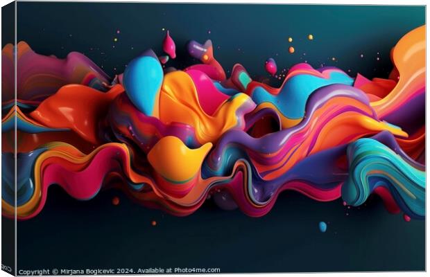 3d liquid colorful background, created with generative AI Canvas Print by Mirjana Bogicevic