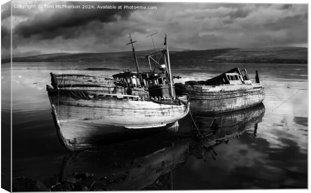 Derelict boats on Mull Canvas Print by Tom McPherson