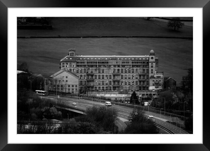 Valley Mills - Elland, Calderdale, West Yorkshire - Mono Framed Mounted Print by Glen Allen