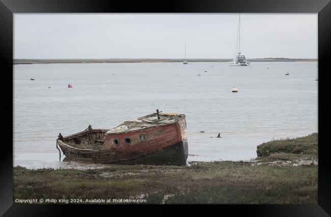 Old Boat at Orford, Suffolk Framed Print by Philip King