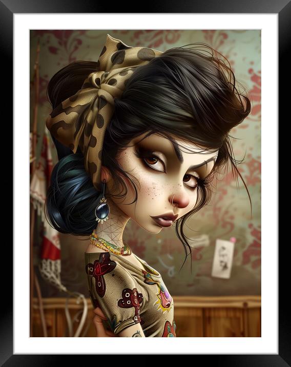 Amy Winehouse Caricature Framed Mounted Print by Steve Smith