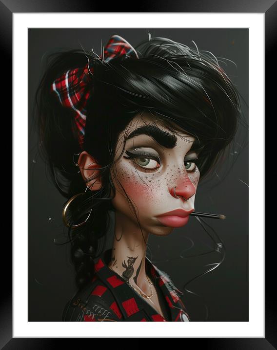 Amy Winehouse Caricature Framed Mounted Print by Steve Smith