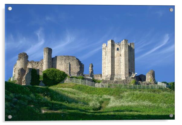 Conisbrough Castle Acrylic by Alison Chambers