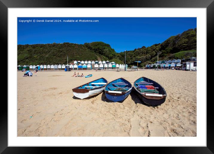 3 Boats On The Beach Framed Mounted Print by Derek Daniel