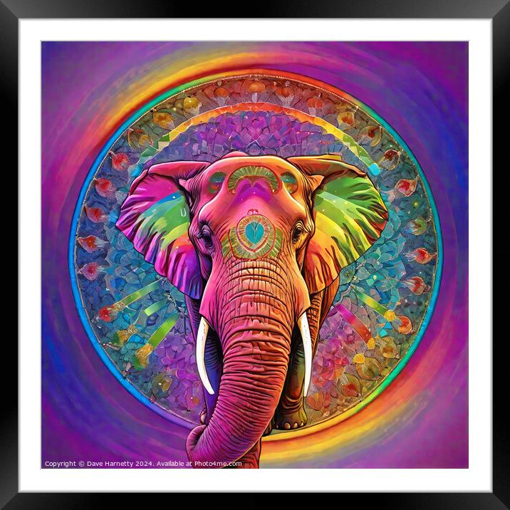 Elephant Mandala Framed Mounted Print by Dave Harnetty