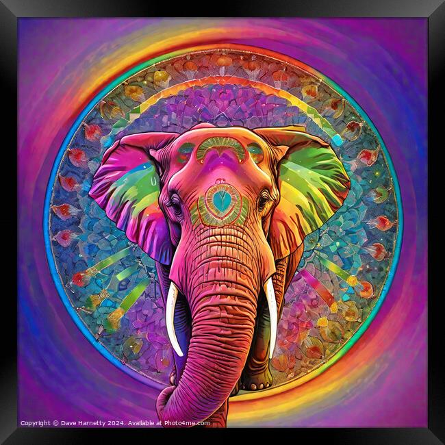 Elephant Mandala Framed Print by Dave Harnetty