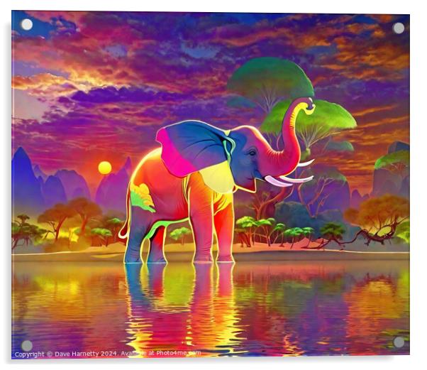 Elephant on the Water 2. Acrylic by Dave Harnetty