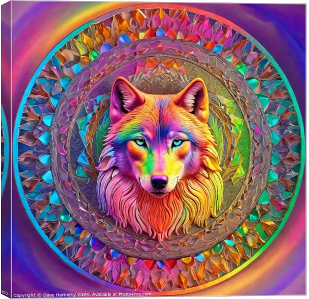 Wolf Mandala Canvas Print by Dave Harnetty