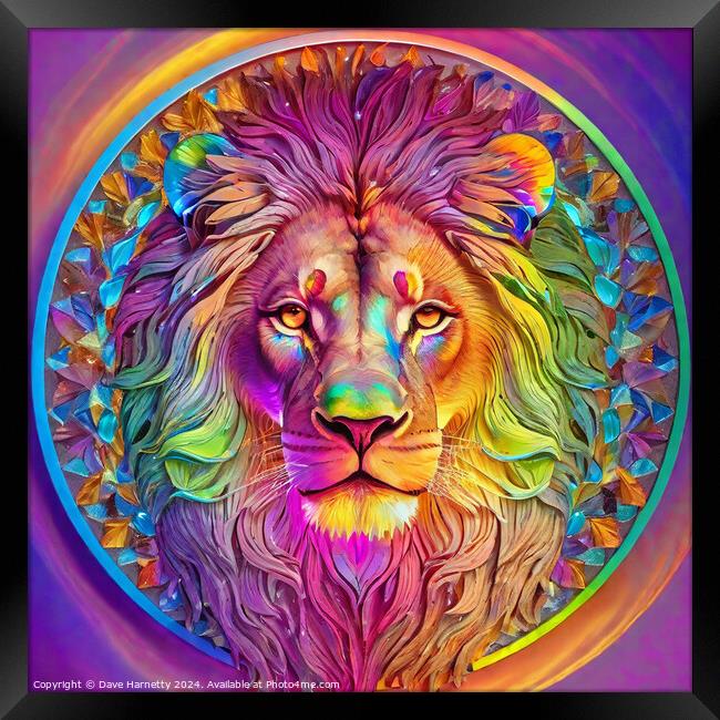 Lion Mandala Framed Print by Dave Harnetty