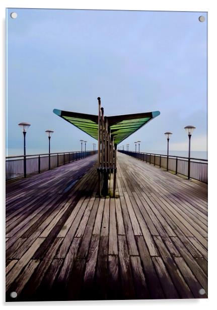 Boscombe Pier Acrylic by Beryl Curran