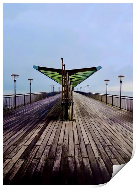 Boscombe Pier Print by Beryl Curran