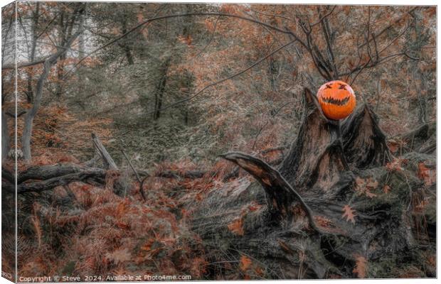 'The Season of the Witch' Spooky Forest Scene Canvas Print by Steve 