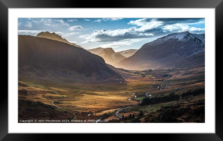 Spring in the Ogwen valley Snowdonia Framed Mounted Print by John Henderson