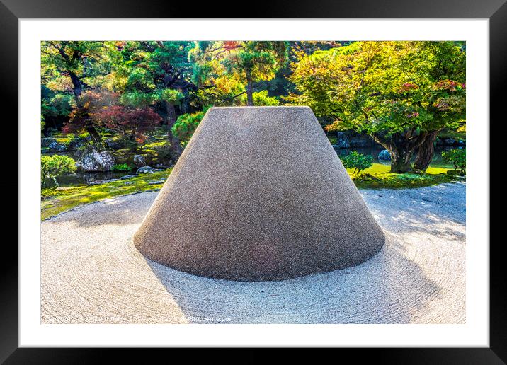 Kogetsu-dai Ginkakuji Silver Temple Rock Garden Kyoto Japan Framed Mounted Print by William Perry