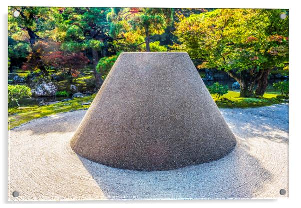 Kogetsu-dai Ginkakuji Silver Temple Rock Garden Kyoto Japan Acrylic by William Perry