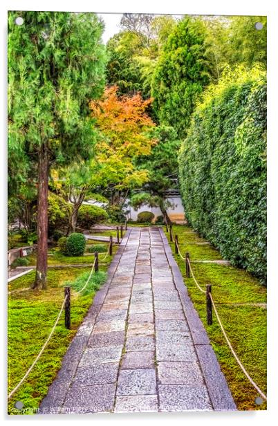 Colorful Path Tofuku-Ji Funda-In Sesshu-ji Buddhist Temple Kyoto Acrylic by William Perry