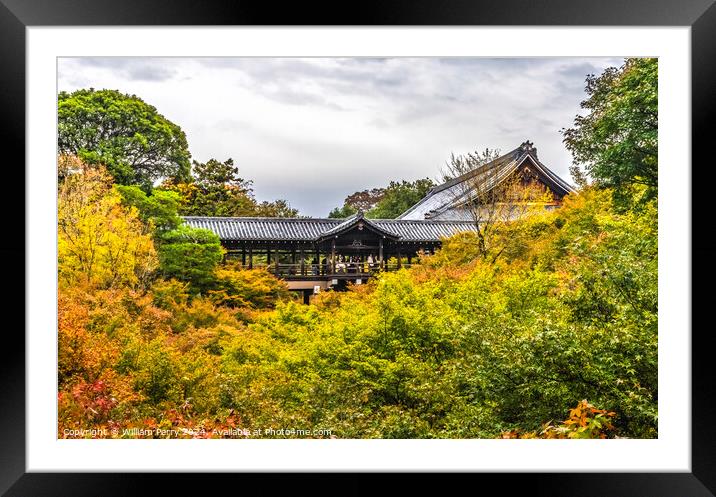 Colorful Fall Leaves Tofuku-Ji Buddhist Temple Kyoto Japan Framed Mounted Print by William Perry