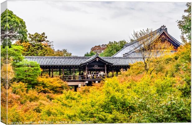 Fall Leaves Tofuku-Ji Buddhist Temple Kyoto Japan Canvas Print by William Perry