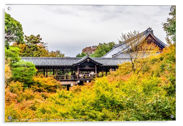 Fall Leaves Tofuku-Ji Buddhist Temple Kyoto Japan Acrylic by William Perry
