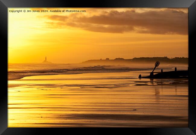 December Sunrise over The North Sea Framed Print by Jim Jones