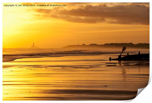 December Sunrise over The North Sea Print by Jim Jones