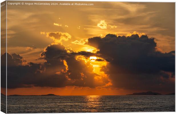 Dramatic sunset on the Bay of Naples, Italy Canvas Print by Angus McComiskey