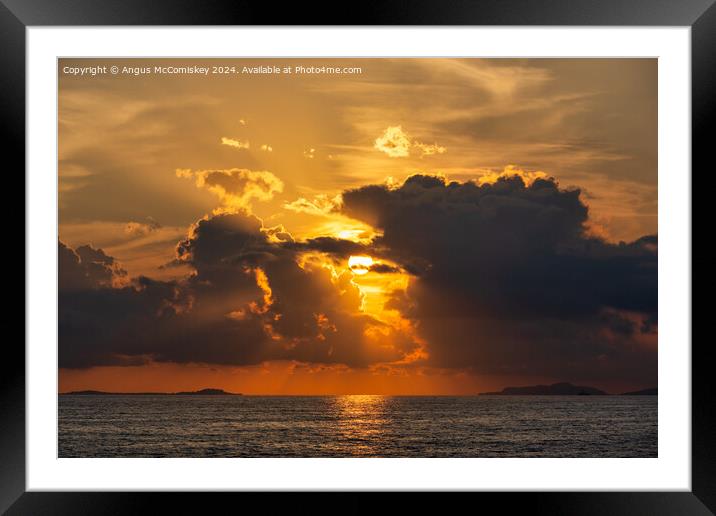 Dramatic sunset on the Bay of Naples, Italy Framed Mounted Print by Angus McComiskey