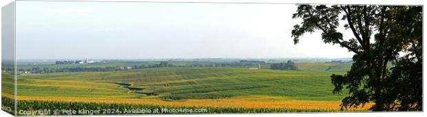 Rolling Hills and farm fields distant horizon Canvas Print by Pete Klinger