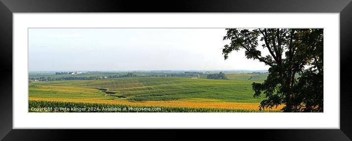 Rolling Hills and farm fields distant horizon Framed Mounted Print by Pete Klinger