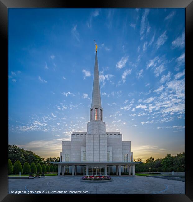 Preston England Temple Framed Print by gary allan