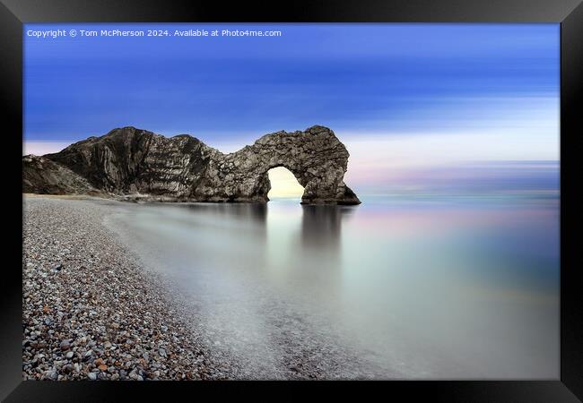 The Durdle Door rock Framed Print by Tom McPherson