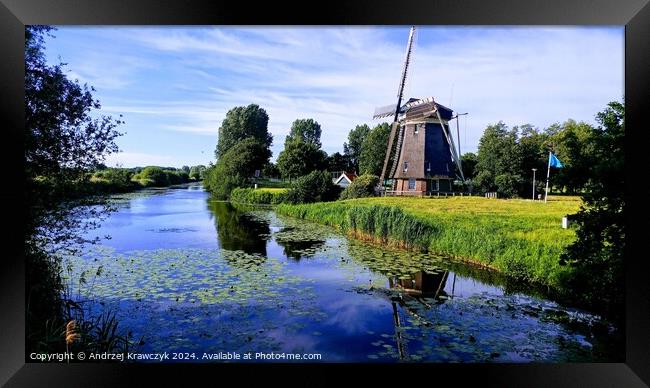 Windmill in Amsterdam Framed Print by Andrzej Krawczyk
