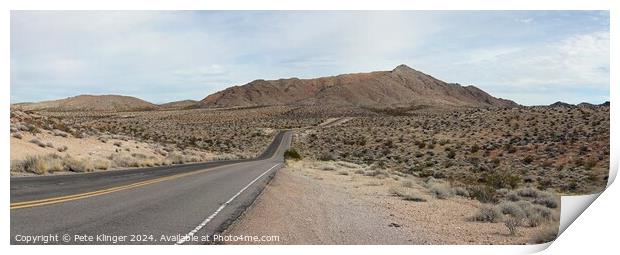 Valley of Fire highway, road into distant mountain Print by Pete Klinger