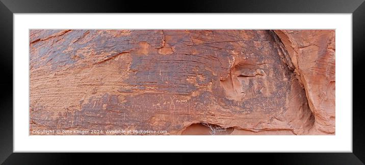 Valley of Fire Petroglyphs Wide Wall red sandstone Framed Mounted Print by Pete Klinger