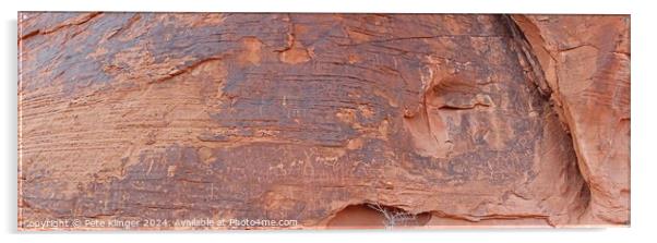 Valley of Fire Petroglyphs Wide Wall red sandstone Acrylic by Pete Klinger