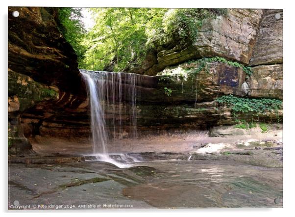 Scenic View Waterfall La Salle Canyon Starved Rock IL Acrylic by Pete Klinger