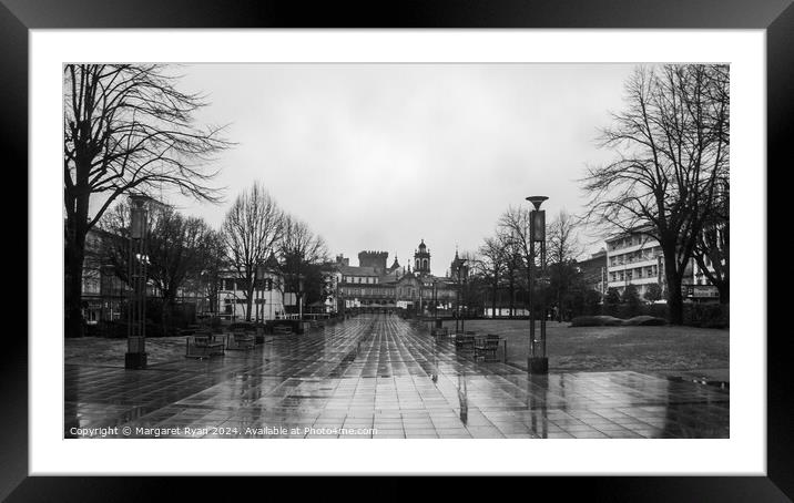 A Rainy Day in Braga Portugal Framed Mounted Print by Margaret Ryan