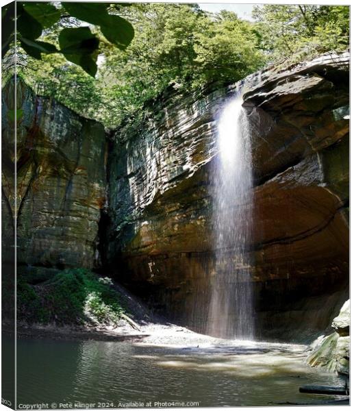 Scenic View Waterfall Tonte Starved Rock IL Canvas Print by Pete Klinger