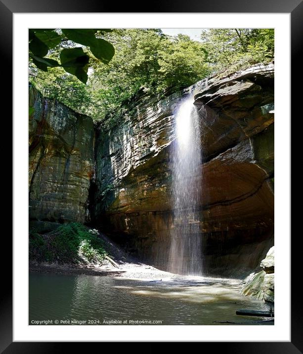 Scenic View Waterfall Tonte Starved Rock IL Framed Mounted Print by Pete Klinger