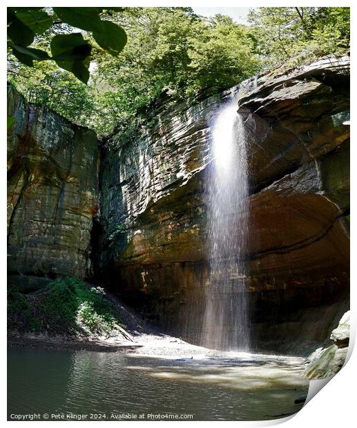 Scenic View Waterfall Tonte Starved Rock IL Print by Pete Klinger