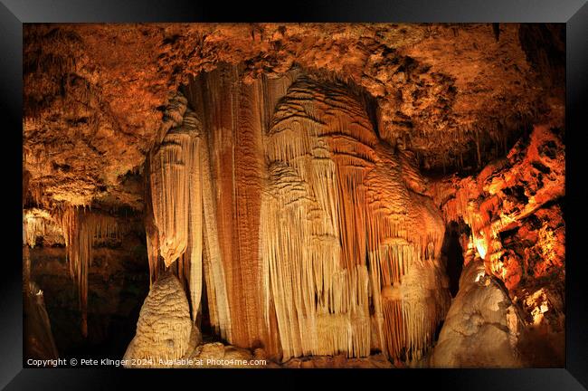 Natural Cave Wall cavern Framed Print by Pete Klinger