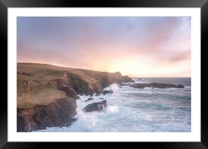 Sunset at Lizard Point. Framed Mounted Print by Matthew Grey