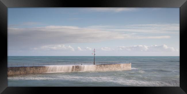 Porthleven Harbour Wall Framed Print by Matthew Grey