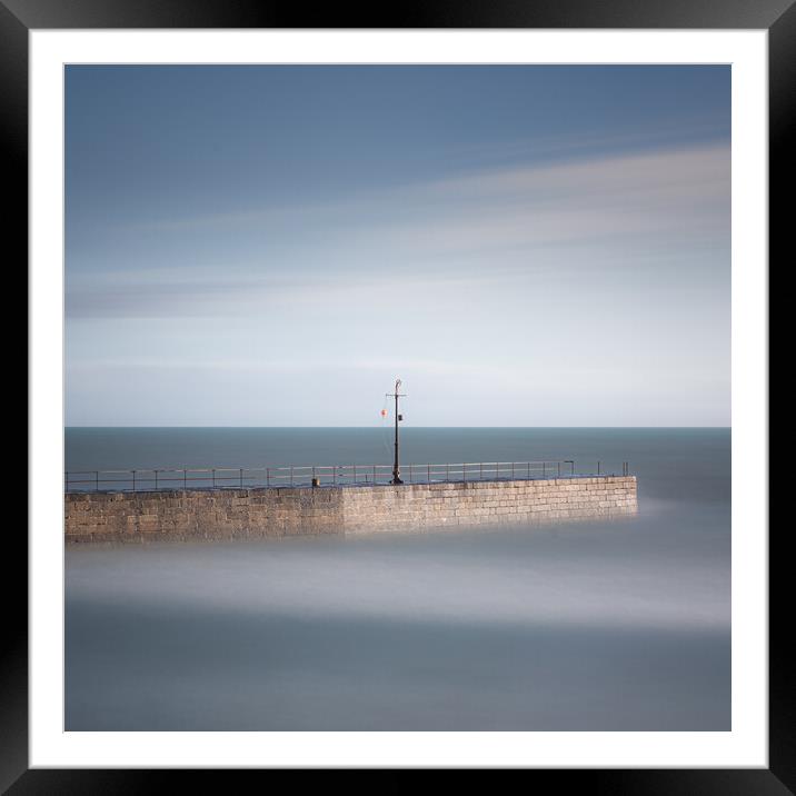 Porthleven Harbour Wall Framed Mounted Print by Matthew Grey